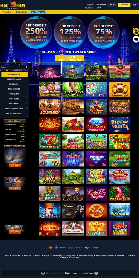 Euromoon Casino review, rating, promo codes and bonuses 